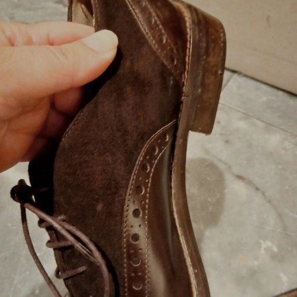 Made In Italy Brown Leather Laceup Brogue Shoes Size 38 or 7 Innovare - Picture 4 of 9